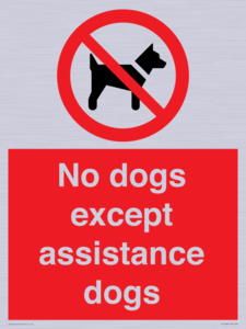 No dogs except assistance dogs